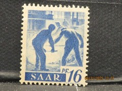 The listing is:(1)1947 Saarland Steel Workers Germany Stamp-LH-16p
