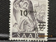 The listing is:(1)1947 Saarland Miner Surcharged Germany Stamp-LH-2-10p