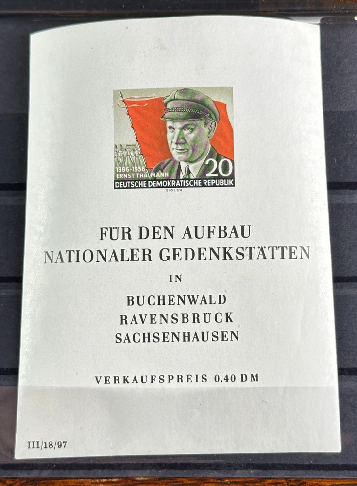 DDR Mi 520 B Wz.X1 Stamp Block 14 With Gum Thälmann Memorials