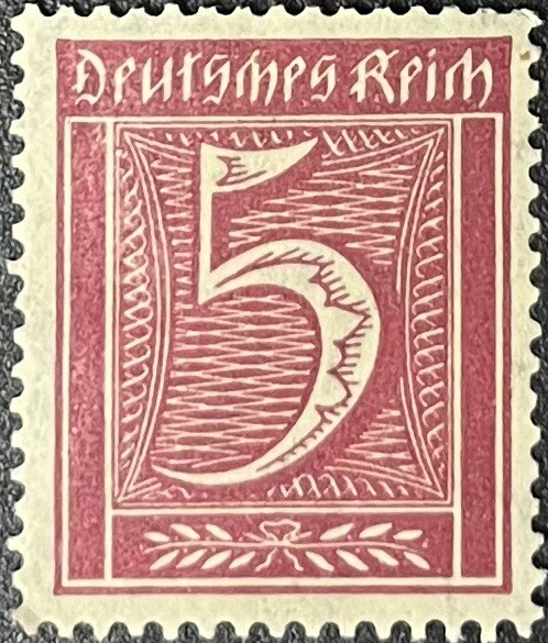 Stamp Germany Deutsches Reich 5 Pfennig 1921 MH