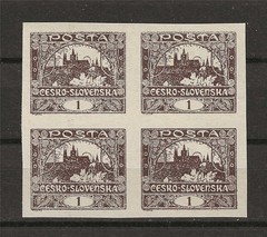 Czechoslovakia 1919 Sc# 23 imperf Rhadcany at Prague block 4 MNH