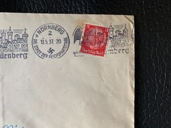 Machine Cancel 1937 Nurnberg Stadt Reichsparteitage cancel stempel Germany