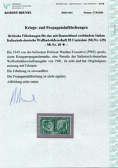 GERMANY 3rd REICH PROPAGANDA FORGERY HITLER MUSSOLINI PERFECT MH BRUNEL CERT
