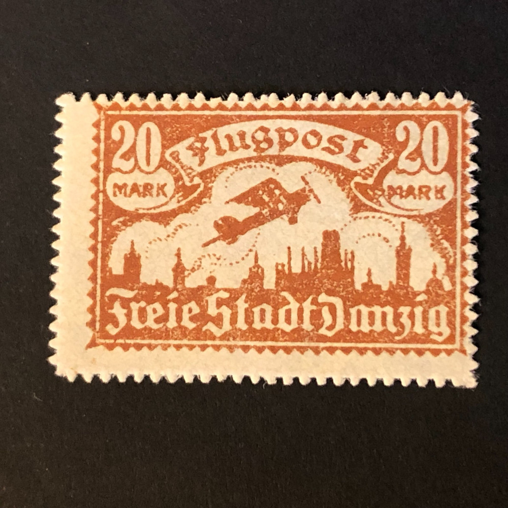Germany POLAND DANZIG 1921 FREE STATE, FLUG POST, 20 Mark MNH /s3 #b25