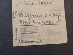 WWII German Third Reich Feldpost Postal Receipt Card Handwritten 1940s 200 RM