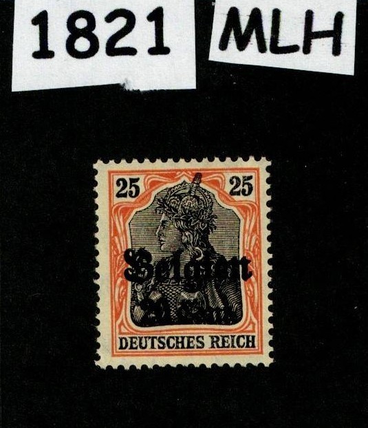 MLH Stamp Sc N17 Germany Occupation WWI 1914-1918 Belgium – Belgien #1821