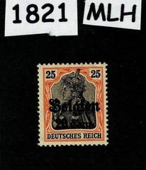 MLH Stamp Sc N17 Germany Occupation WWI 1914-1918 Belgium – Belgien #1821