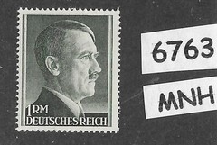 #6763 MNH 1RM Adolf Hitler Third Reich era stamp / Perf 14 / Sc524