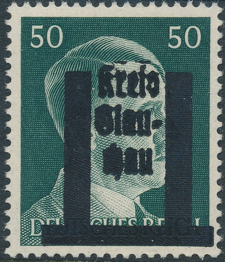 Stamp Germany 1945 WW2 3rd Reich Hitler Kreis Local Glauchau 50PF MNH