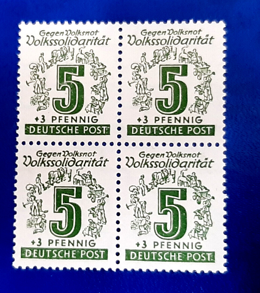 Germany Stamps SBZ Soviet Zone 4x 5 Pfennig 1946 Block Mi. Nr. 140 (22643)