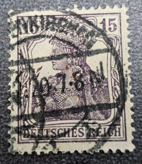 Stamp Germany Reich Germania 15 Pfennig 1920 Mi. Nr. 101 [🇩🇪39627-14]