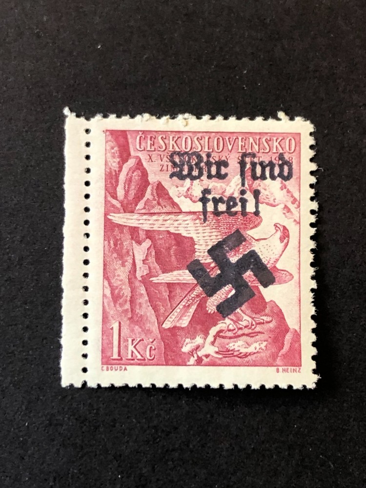 SUDETENLAND WWII-GERMAN OCC. Local ovpt (OSTRAU) 1 Kc. MNH /s1 #326
