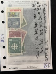 Germany #692,695,724,726,734,740,743-46,748,749,751,771,772 MH Value $ 33.00