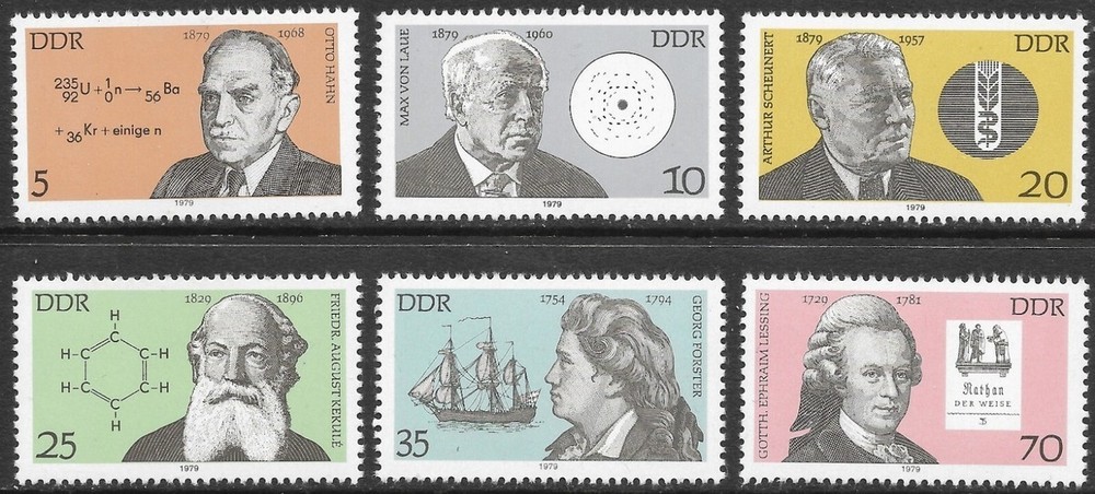 Germany East DDR 1979 Celebrities Birth Anniv set SG E2115-E2120 MNH mint