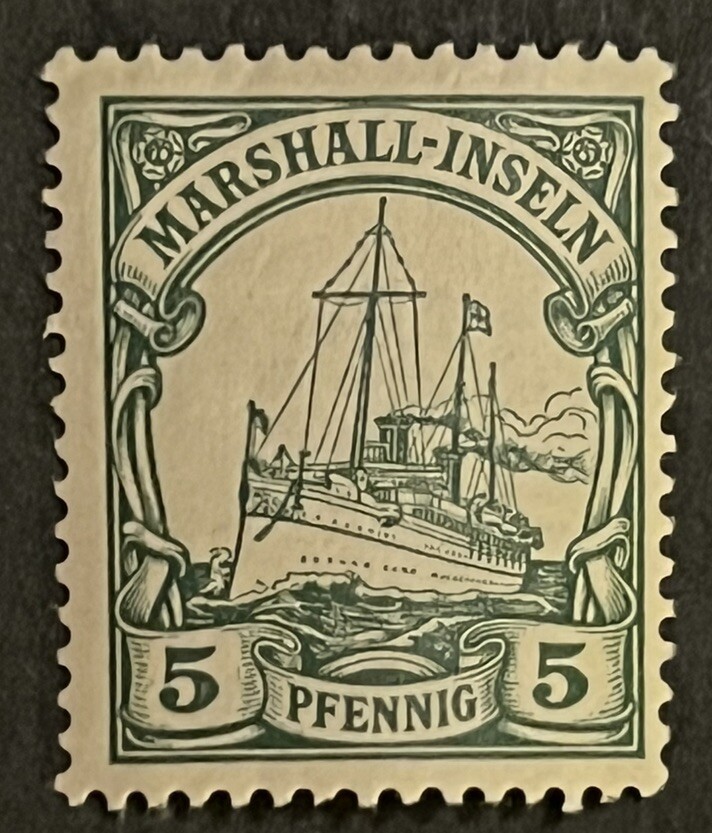 Travelstamps: GERMANY MARSHALL ISLANDS STAMPS Kaiser’s Yacht 5pf UnWMK MOGH