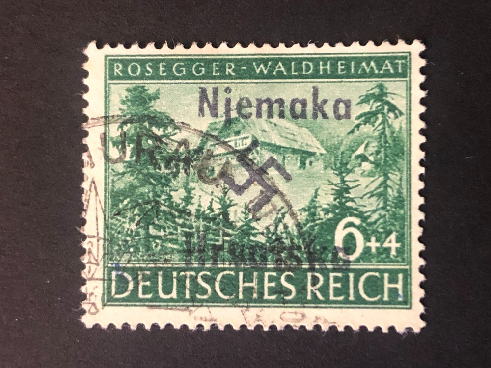 GERMANY CROATIA WWII-GERMAN OCCUPATION, 6+4 Rpf. USED #525