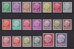 GERMANY 1957 Saar Heuss 1st Issue set of 20 SG 377-396 MNH/** (CV £34)