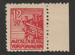 Germany 1946 Mecklenburg 12pf Bright White Paper MNH – S45302