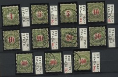 SWITZERLAND 1897 Zumstein Dues Fahlgr.-Olivgr. 15F-22F Used CV€1104.00