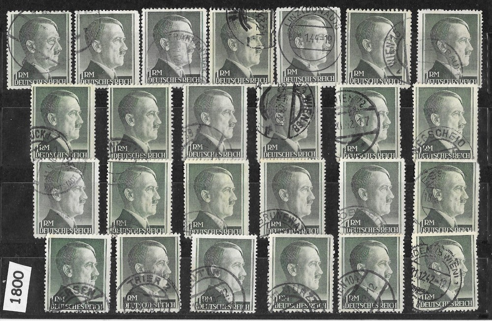 POSTMARKS All 1 RM Used stamps WWII Adolf Hitler Third Reich era Germany