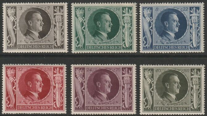 THIRD REICH MNH STAMP SET 1943 54th Birthday of Adolf Hitler MNH WW2 WWII German