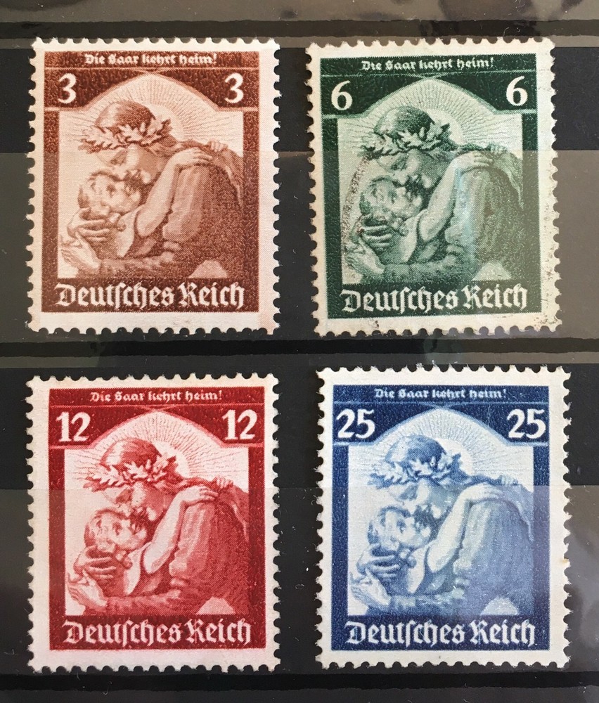 Germany 1935 3rd Reich Mi 565 to 568 Sc 448 to 451 Return of Saar **MNH