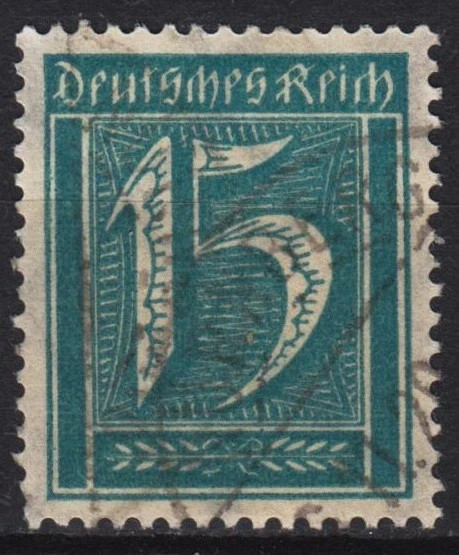 GERMANY REICH Mi.# 179 15pf WZ2 VERY FINE USED
