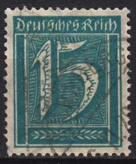 GERMANY REICH Mi.# 179 15pf WZ2 VERY FINE USED