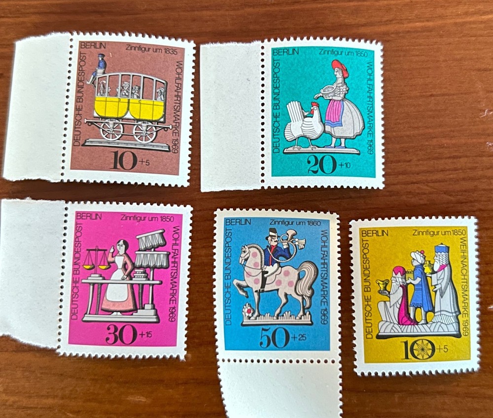 Germany Berlin SC # 9NB65-68 Tin Toys + 9NB69 Christmas. MNH