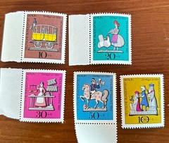 Germany Berlin SC # 9NB65-68 Tin Toys + 9NB69 Christmas. MNH