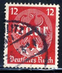 1934 German Fascism Saar Eagle Stamp Sc 445 Used
