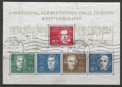Germany 1959 Beethoven souvenir sheet postally used, $ 58.00