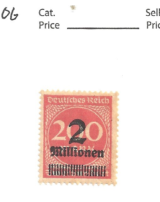 Germany # 277, 2 mil m on 200 m, rose red, unused, 1923