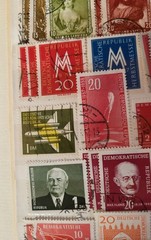 Rare used Airmail GDR stamp (Wz 2 lying), type. auction value 1200 eur