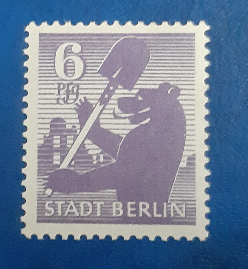 Germany Stamp Allied Occupation Berlin 6 Pf Jasch SBZ Mi. 2 awbz XV II (21287)