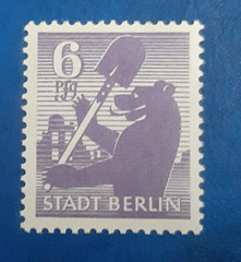 Germany Stamp Allied Occupation Berlin 6 Pf Jasch SBZ Mi. 2 awbz XV II (21287)