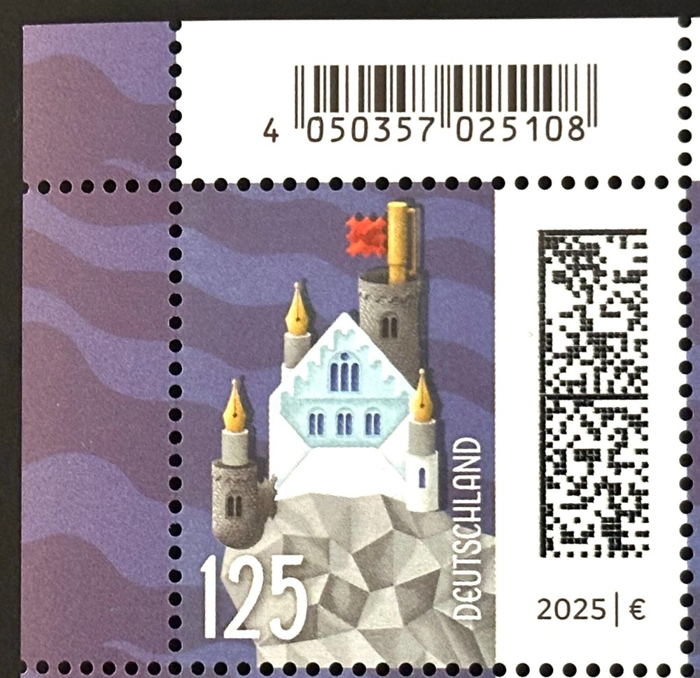 FRG 2025 LETTERBURG €1.25 Mi. 3875 edge corner pair individual sheets world of letters
