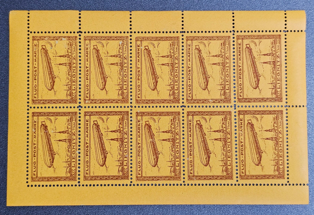 Stamp Germany Reich Air Mail Liegnitz Graf Zeppelin Bogen Mi. Nr. 11 [🇩🇪18063]