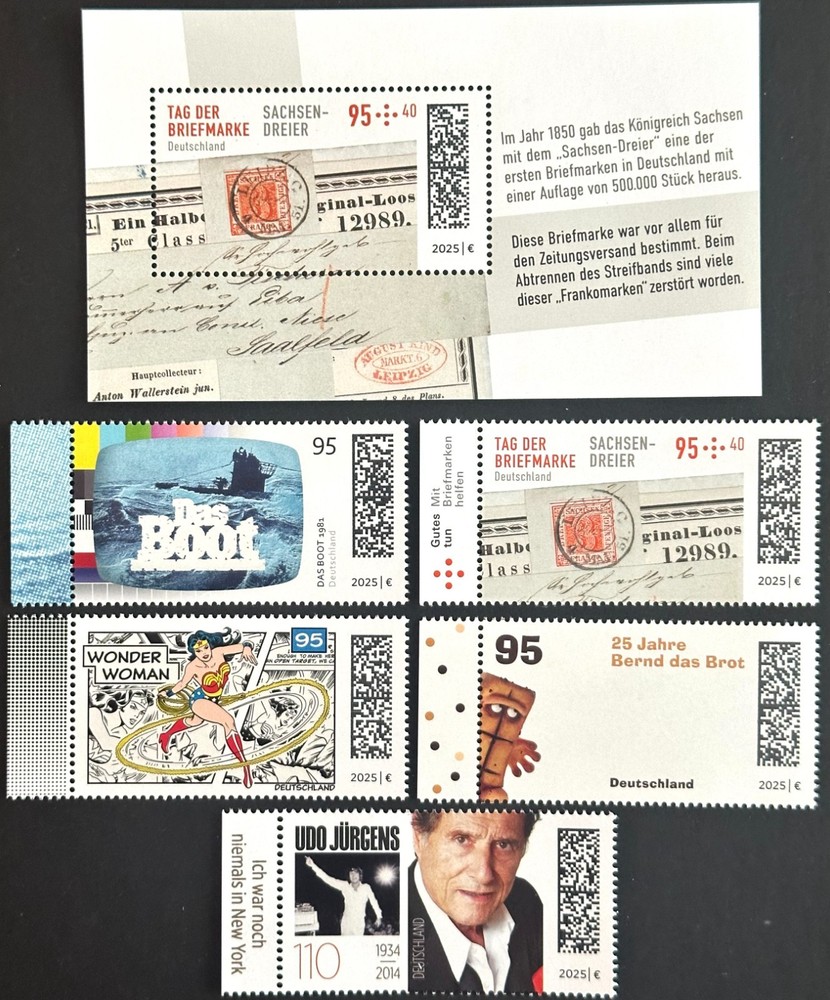 FRG NEW ISSUES SEPTEMBER 2025 MINT Mi. 3923-3927 SELECTION FEDERAL GERMANY NEW