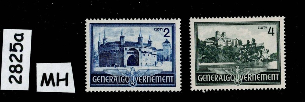 MH stamp set N74-N75 1941 Germany Occupied Cracow Poland during WWII #2825a