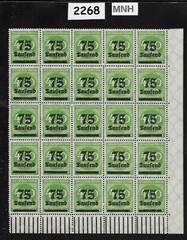 MNH Stamp block Overprint 75K over 400 Mark Sc 251 German Republic 1923 #2268
