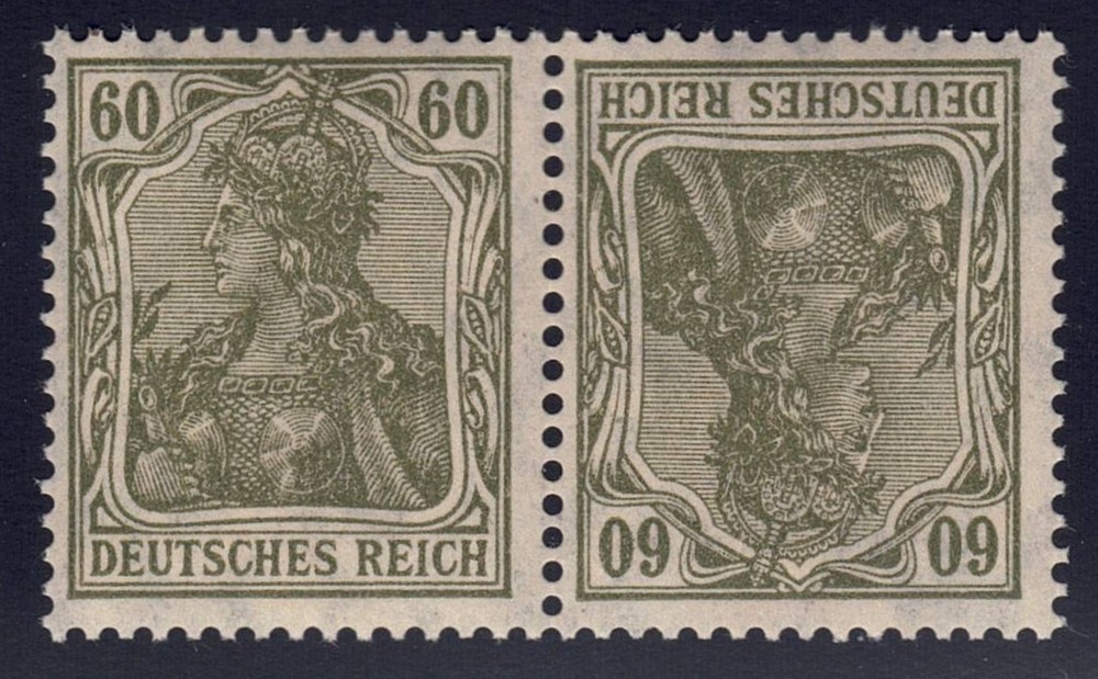 Germany – 1921 Zd-MiNr. K4, 60pf Germania, tête-bêche pair, MNH