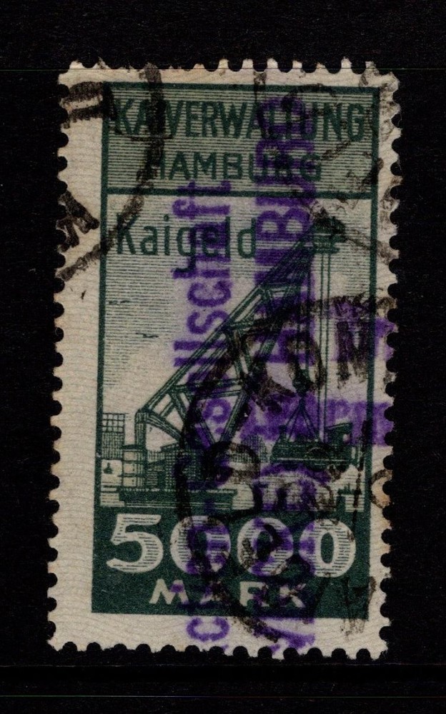 Germany Hamburg 1920s 5000m Dock Fee Revenue Used / 2 Cancel Types – S56845