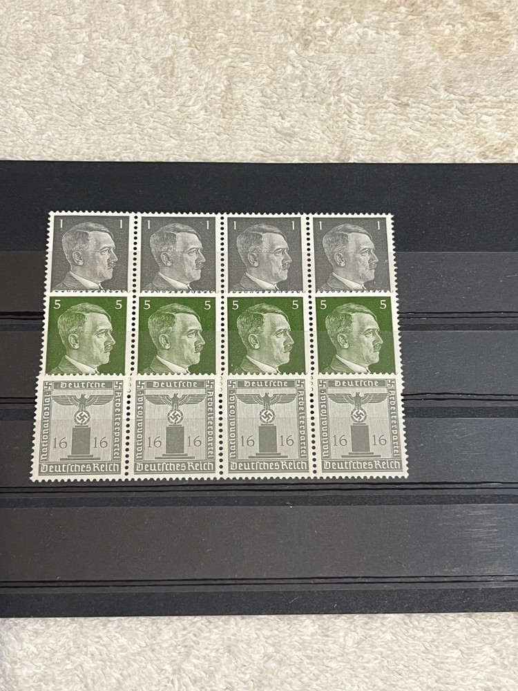 Deutsches Reich, 3 strips of 4. Mint/NH/OG.