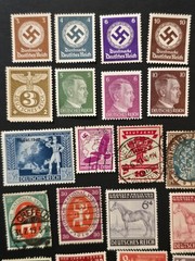 WW2 WWII Nazi German NSDAP THIRD REICH 40 pc Stamp Lot Hitler Swastika + Sets