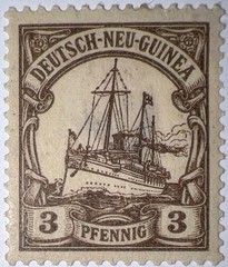 Travelstamps: GERMAN NEW GUINEA STAMPS Kaiser’s Yacht, 3 Pf MOGH, WMK