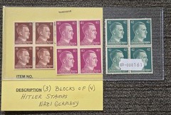 Deutsches Reich Germany WWII Hitler Portrait Stamp Blocks 15/30/40/42 MNH Mint