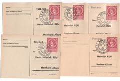 GERMANY 3rd REICH 5 x DIFFERENT CANCELS HITLER BIRTHDAY B271 FIRST DAY ON CARD