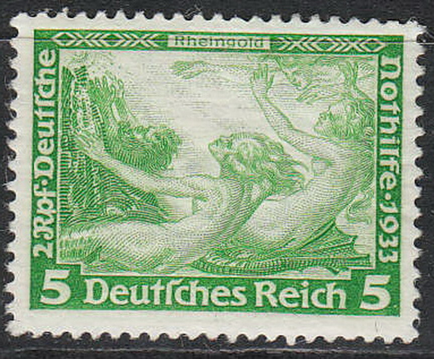 Stamp Germany Mi 501 Sc B51 1933 WWII 3rd Reich Rheingold Richard Wagner MNG
