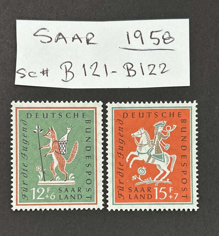 Germany Saar 1958 B121-B122( Mi 433-434) MLH Nursery & Folk Songs